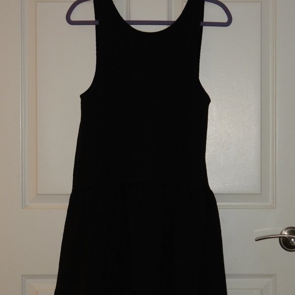 SOLD——————NEW Free People Black Slvls Textured Mini Dress XS - Picture 4 of 6